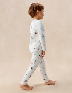 Organic Cotton Blend Slim Fit London The Zoo Print Pyjamas (2–12yrs)