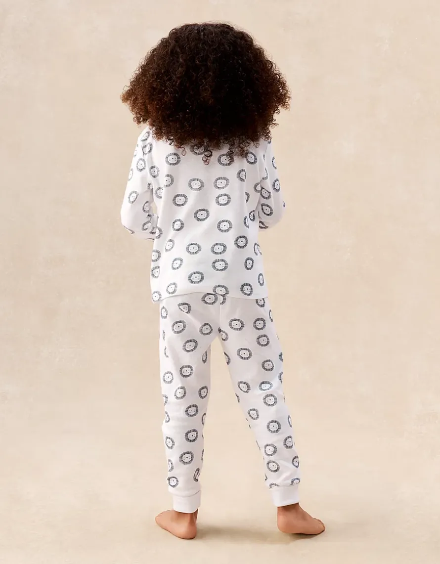 Organic Cotton Blend Slim Fit Lion Print Pyjamas (2–12yrs)
