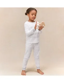 Organic Cotton Blend Slim Fit Bunny Outline Pyjamas (2–12yrs)