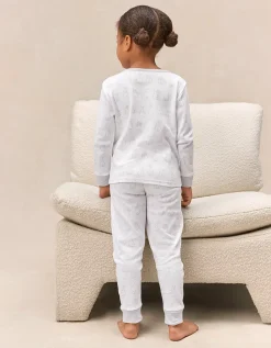 Organic Cotton Blend Slim Fit Bunny Outline Pyjamas (2–12yrs)