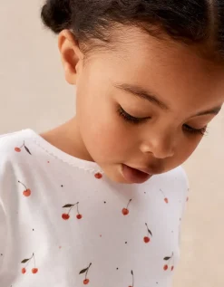 Organic Cotton Blend Slim Fit Cherry Print Pyjamas (2–12yrs)
