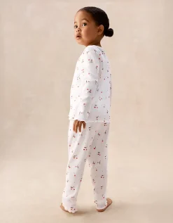 Organic Cotton Blend Slim Fit Cherry Print Pyjamas (2–12yrs)
