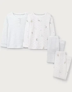 Organic Cotton Blend Slim Fit Fairy & Stripe Pyjamas — Set of 2 (2–12yrs)