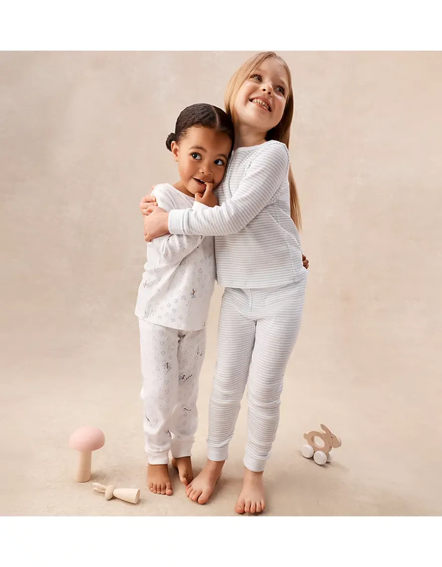 Organic Cotton Blend Slim Fit Fairy & Stripe Pyjamas — Set of 2 (2–12yrs)
