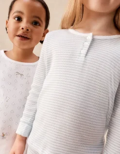 Organic Cotton Blend Slim Fit Fairy & Stripe Pyjamas — Set of 2 (2–12yrs)