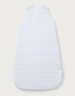 Organic Cotton Blend Watercolour Boat & Stripe Reversible Sleeping Bag – 1.0 Tog