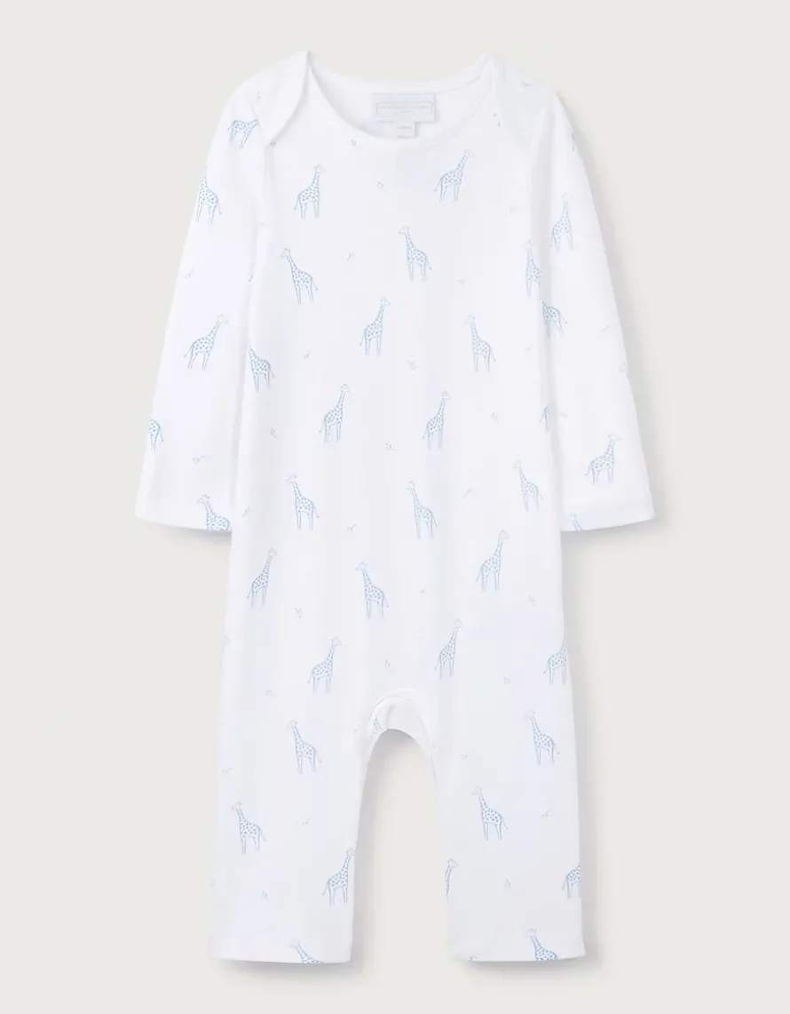 Organic Cotton Blue Giraffe Print Sleepsuit (0–24mths)