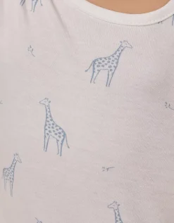 Organic Cotton Blue Giraffe Print Sleepsuit (0–24mths)