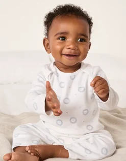 Organic Cotton Blue Lion Sleepsuit (0–24mths)