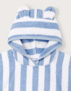 Organic Cotton Blue Stripe Towelling Hoodie (0–4yrs)
