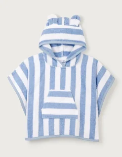 Organic Cotton Blue Stripe Towelling Hoodie (0–4yrs)
