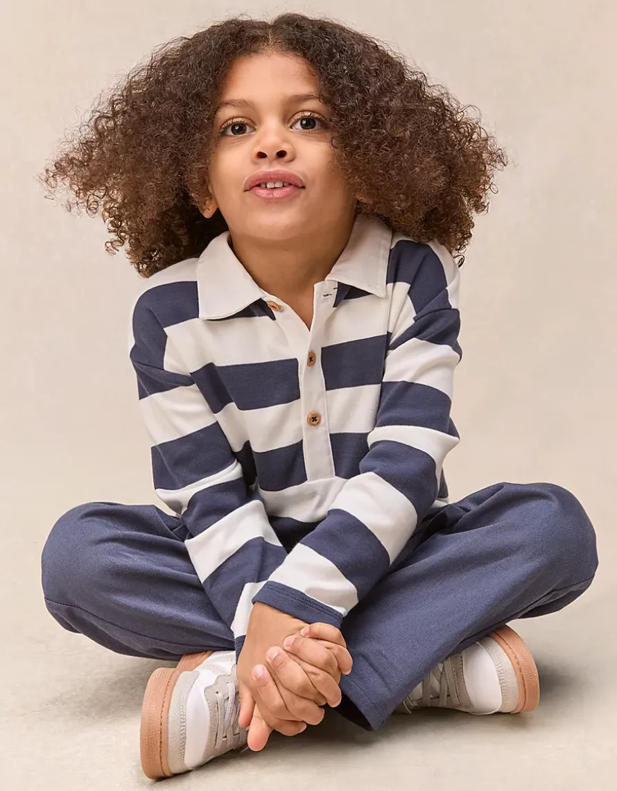 Organic Cotton Bold Stripe Rugby Shirt (0–4yrs)