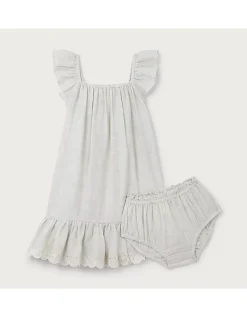 Organic Cotton Broderie Frill Dress (0–4yrs)