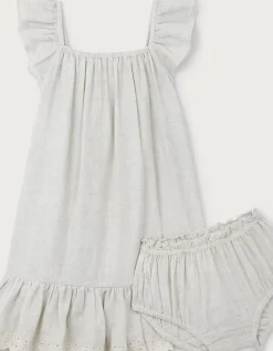 Organic Cotton Broderie Frill Dress (0–4yrs)