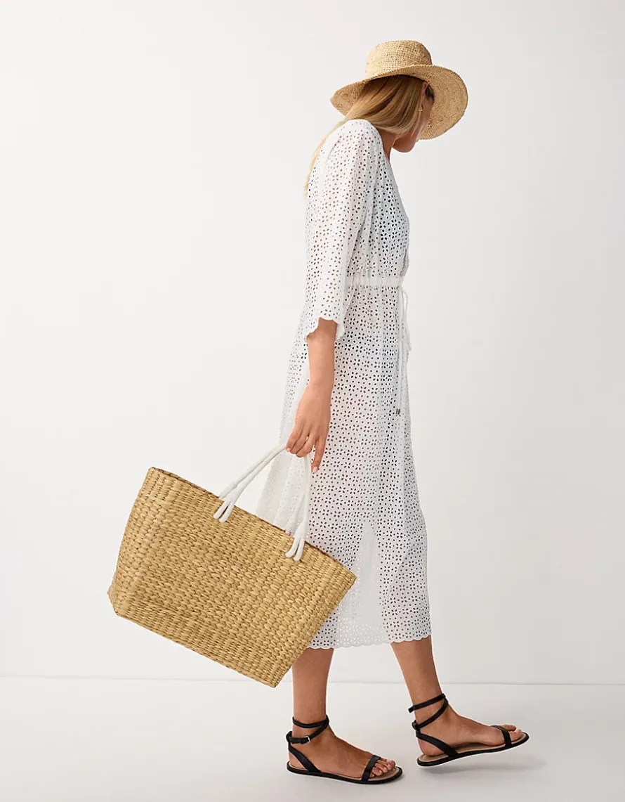 Organic Cotton Broderie Midi Beach Cover Up
