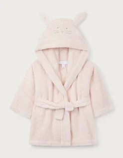 Organic Cotton Bunny Hooded Robe (0–12mths)