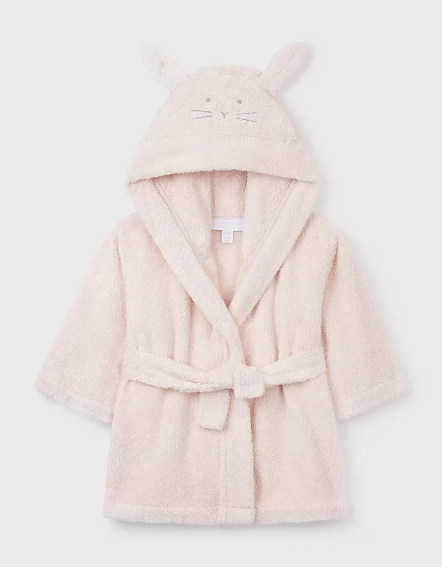 Organic Cotton Bunny Hooded Robe (0–12mths)