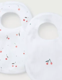 Organic Cotton Cherry Bibs — Set of 2