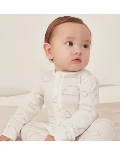 Organic Cotton Cloud Rib Zip Sleepsuit (0–24mths)