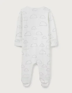 Organic Cotton Cloud Rib Zip Sleepsuit (0–24mths)