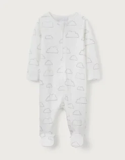 Organic Cotton Cloud Rib Zip Sleepsuit (0–24mths)