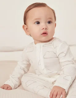 Organic Cotton Cloud Rib Zip Sleepsuit (0–24mths)