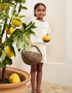Organic Cotton Crochet Flower Top & Shorts Set (0–4yrs)