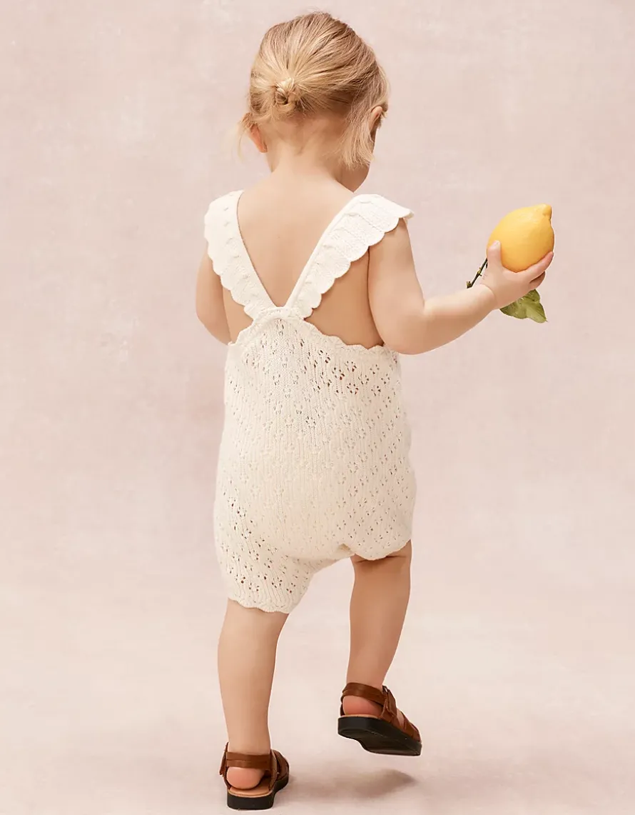 Organic Cotton Crochet Frill Romper (0–2yrs)
