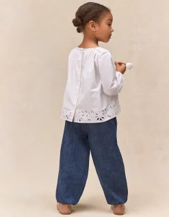 Organic Cotton Embroidered Blouse & Trousers Set (0–4yrs)