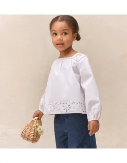 Organic Cotton Embroidered Blouse & Trousers Set (0–4yrs)