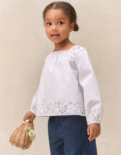 Organic Cotton Embroidered Blouse & Trousers Set (0–4yrs)