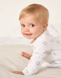 Organic Cotton Grey Lion Sleepsuit (0–24mths)