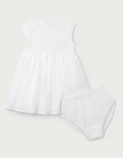 Organic Cotton Hand Smocked Dot Sleeveless Dress (0–4yrs)