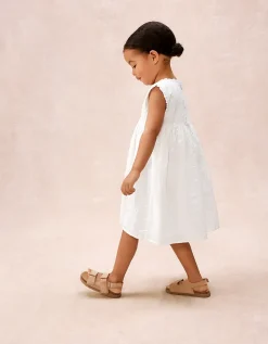 Organic Cotton Hand Smocked Dot Sleeveless Dress (0–4yrs)