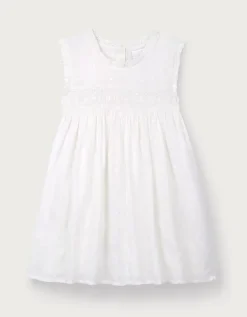 Organic Cotton Hand Smocked Dot Sleeveless Dress (0–4yrs)