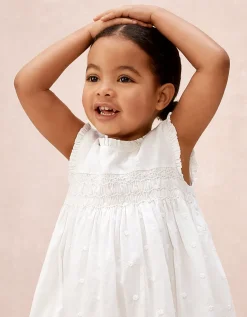 Organic Cotton Hand Smocked Dot Sleeveless Dress (0–4yrs)