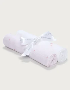 Organic Cotton Heart Embroidered Muslins – Set of 2