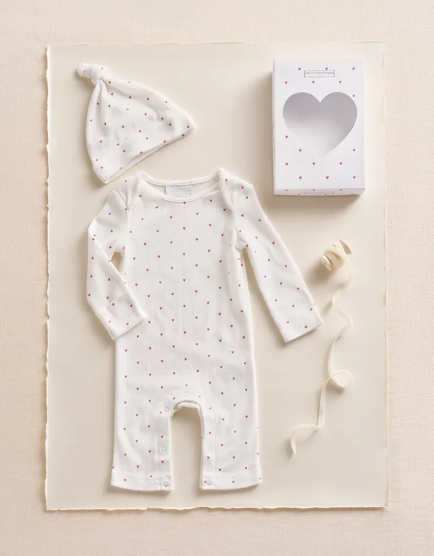 Organic Cotton Heart Pointelle New Arrival Gift Set (0–6mths)