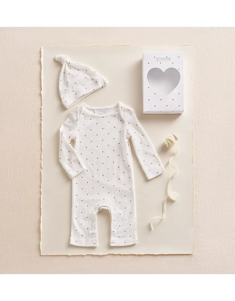 Organic Cotton Heart Pointelle New Arrival Gift Set (0–6mths)