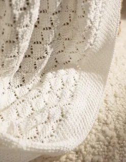 Organic Cotton Heirloom White Baby Blanket