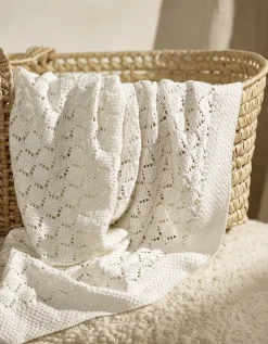 Organic Cotton Heirloom White Baby Blanket