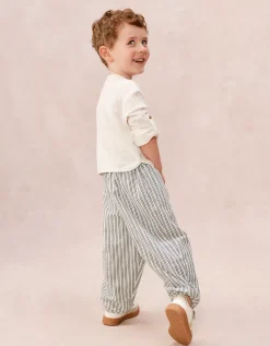 Organic Cotton Henley Top & Stripe Trousers Set (0–4yrs)