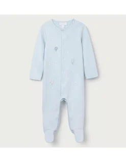 Organic Cotton Hot Air Balloon Embroidered Sleepsuit (0–24mths)