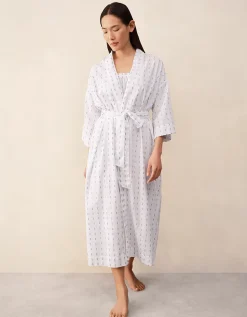 Organic Cotton Jacquard Detail Midi Robe