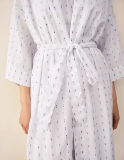 Organic Cotton Jacquard Detail Midi Robe