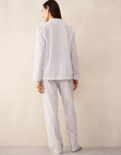 Organic Cotton Jacquard Detail Classic Pyjama Set