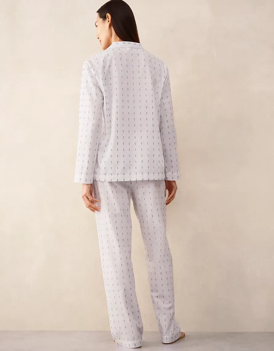 Organic Cotton Jacquard Detail Classic Pyjama Set