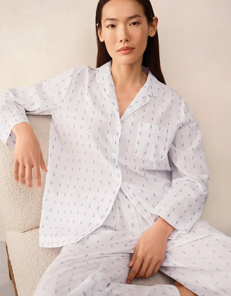 Organic Cotton Jacquard Detail Classic Pyjama Set