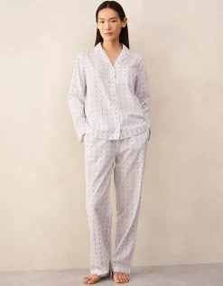 Organic Cotton Jacquard Detail Classic Pyjama Set