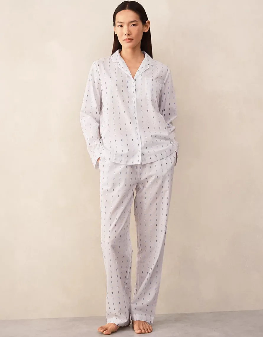 Organic Cotton Jacquard Detail Classic Pyjama Set